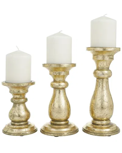 Peyton Lane Wood Traditional Candle Holder In Gold