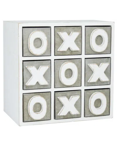 Peyton Lane Wood Traditional Tic Tac Toe Cabinet In White