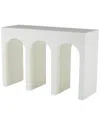 Peyton Lane Wooden Art Deco Arched Cutout Console Table In White