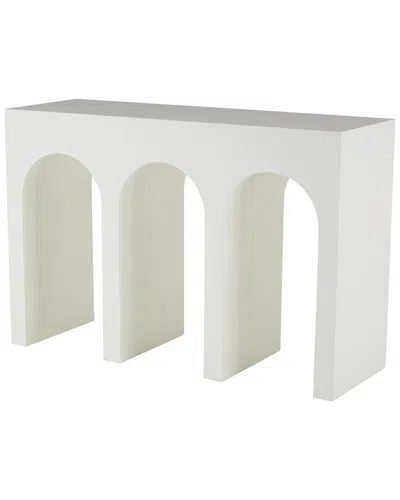 Peyton Lane Wooden Art Deco Arched Cutout Console Table In White