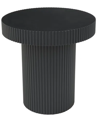 Peyton Lane Wooden Dimensional Ribbed Accent Table In Black