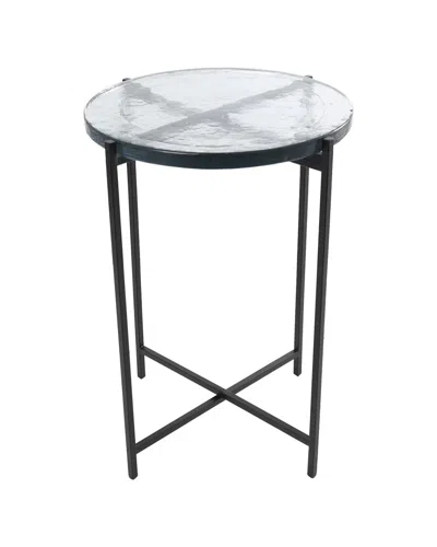 Peyton Lane X-shaped Accent Table With Textured Glass Tabletop