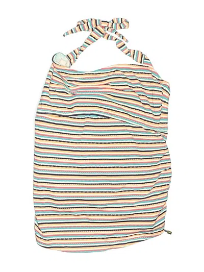Pre-owned Pez D'or Swimsuit Top Ivory Stripes Pattern Swimwear