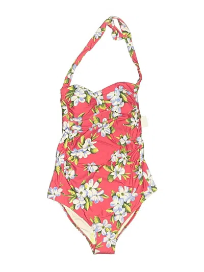 Pre-owned Pez D'or Swimsuit Top Red Floral Pattern Swimwear
