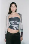 Pf24 Iris Top In Feather Print