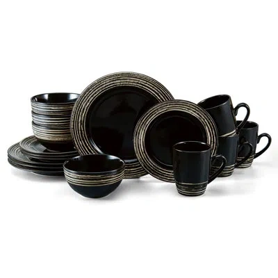 Pfaltzgraff Bryson 16-piece Stoneware Dinnerware Set, Service For 4 In Black