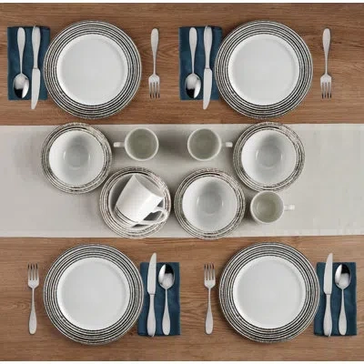 Pfaltzgraff Bryson 16-piece Stoneware Dinnerware Set, Service For 4 In White