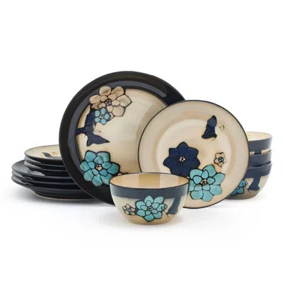Pfaltzgraff Butterfly 12-piece Stoneware Dinnerware Set, Service For 4 In Assorted