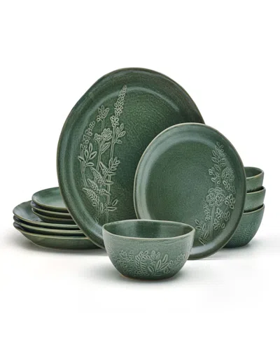 Pfaltzgraff Carrie 12-pc Dinnerware Set, Service For 4 In Green