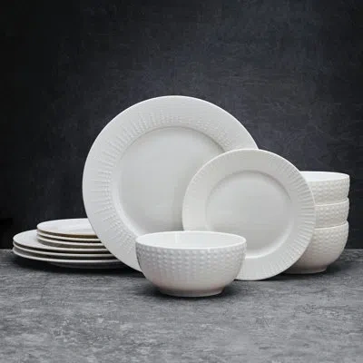 Pfaltzgraff Cassie 12-piece Porcelain Dinnerware Set, Service For 4 In White