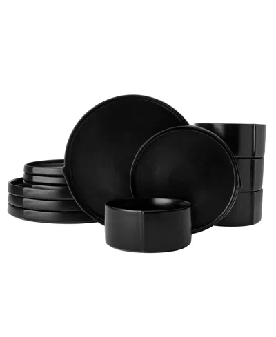 Pfaltzgraff Contemporary Edge 12-pc. Dinnerware Set, Service For 4 In Black