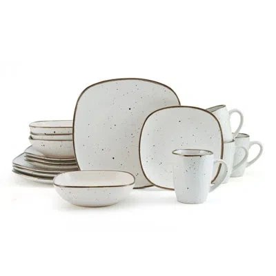 Pfaltzgraff Decker White 16-piece Stoneware Dinnerware Set, Service For 4