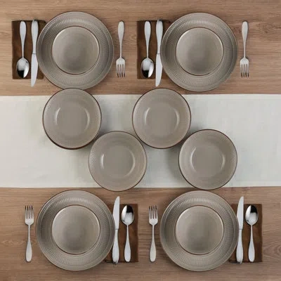 Pfaltzgraff Easton 12-piece Stoneware Dinnerware Set, Service For 4 In Taupe