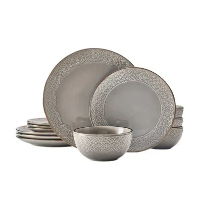 Pfaltzgraff Emma 12-piece Stoneware Dinnerware Set, Service For 4 In Gray
