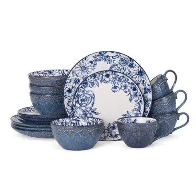 Pfaltzgraff Gabriela 16-piece Stoneware Dinnerware Set, Service For 4 In Blue
