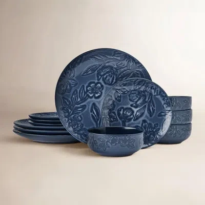 Pfaltzgraff Garden Elegance Dinnerware Set, 12 Piece In Blue
