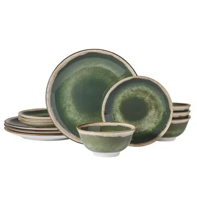 Pfaltzgraff Glimmer 12-piece Dinnerware Set, Service For 4 In Green