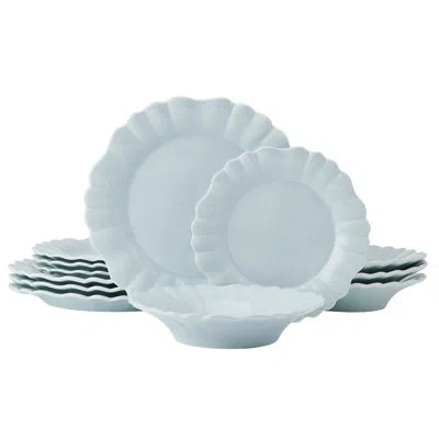 Pfaltzgraff Graceful Petals 12-piece Dinnerware Set, Service For 4 In Blue