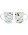 Pfaltzgraff Holiday Mugs, Set Of 2 In Multi Color