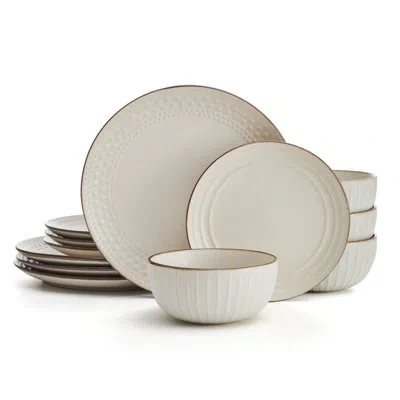 Pfaltzgraff Janelle 12-piece Stoneware Dinnerware Set, Service For 4 In Beige