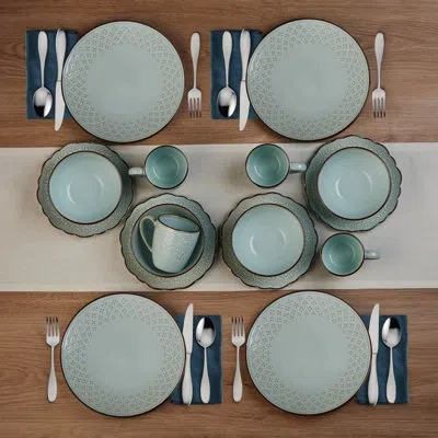 Pfaltzgraff Joanne 16-piece Stoneware Dinnerware Set, Service For 4 In Blue