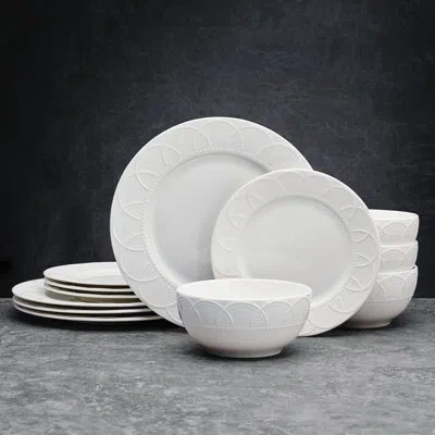 Pfaltzgraff Jules 12-piece Porcelain Dinnerware Set, Service For 4 In White