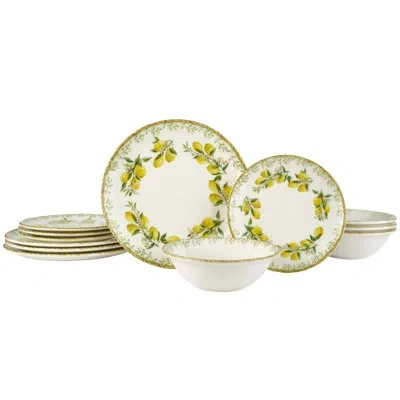 Pfaltzgraff Lemon Grove 12-piece Dinnerware Set, Service For 4 In Yellow