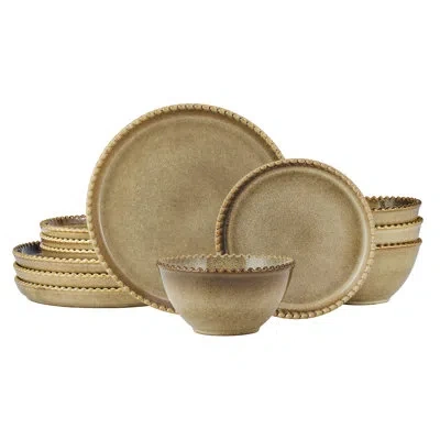 Pfaltzgraff Lumira 12-piece Dinnerware Set, Service For 4 In Tan