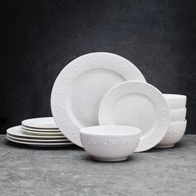 Pfaltzgraff Maddy 12-piece Porcelain Dinnerware Set, Service For 4 In White