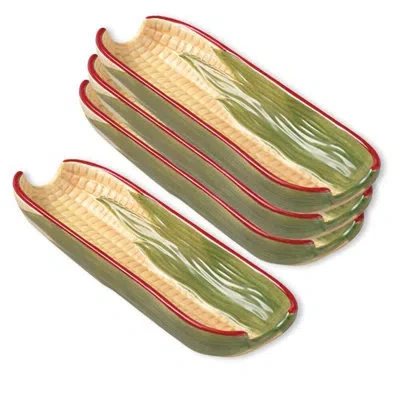 Pfaltzgraff Napoli Corn Dishes In Green;red;yellow