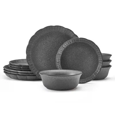 Pfaltzgraff Noah 12-piece Stoneware Dinnerware Set, Service For 4 In Gray