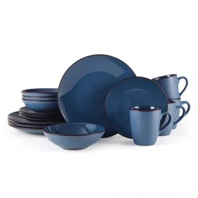 Pfaltzgraff Pierce Blue 16-piece Stoneware Dinnerware Set, Service For 4