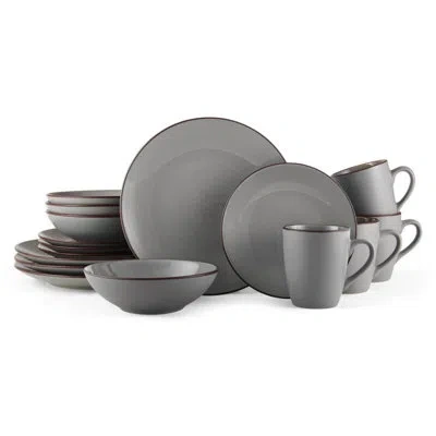 Pfaltzgraff Pierce Gray 16-piece Stoneware Dinnerware Set, Service For 4