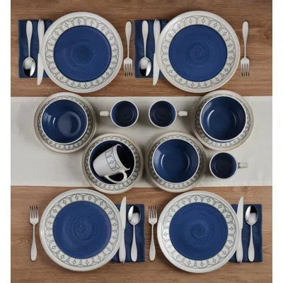Pfaltzgraff Remi 16-piece Stoneware Dinnerware Set, Service For 4 In Blue