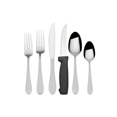 Pfaltzgraff Salisbury Satin 48 Piece Flatware Set, 18/0 Stainless Steel