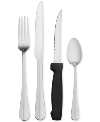 Pfaltzgraff Simplicity 16-pc. Flatware With Steak Knives Set, Service For 4 In Stainless Steel