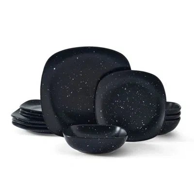 Pfaltzgraff Stella 12-piece Stoneware Dinnerware Set, Service For 4 In Black