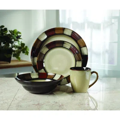 Pfaltzgraff Taos 16-piece Stoneware Dinnerware Set, Service For 4 In Red;beige;cream