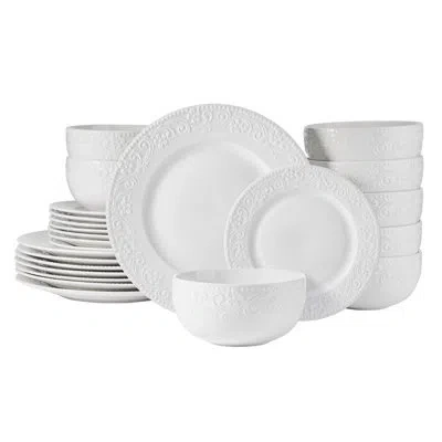 Pfaltzgraff Textured Charm 24-piece Dinnerware Set, Service For 8 In White