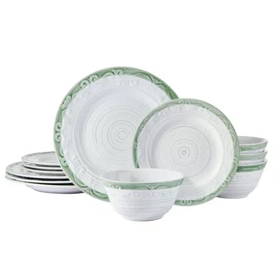 Pfaltzgraff Trellis 12-piece Dinnerware Set, Service For 4 In Green