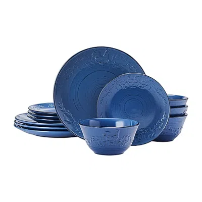 Pfaltzgraff Trellis Rooster In Blue