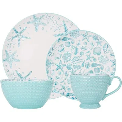 Pfaltzgraff Venice 16-piece Stoneware Dinnerware Set, Service For 4 In Teal