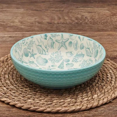 Pfaltzgraff Venice 8 In. Pasta Bowls In Blue;white