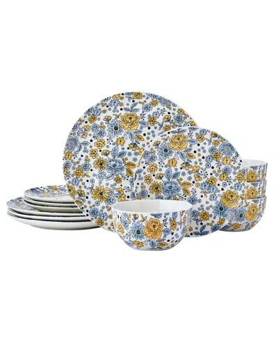 Pfaltzgraff Vibrant Garden 12-pc. Dinnerware Set, Service For 4 In Blue