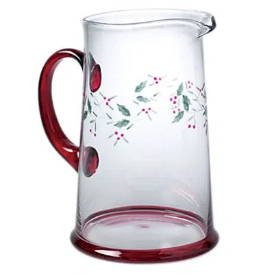 Pfaltzgraff Winterberry Glass Water 80 Oz. Pitcher In Clear