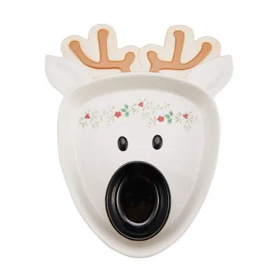 Pfaltzgraff Winterberry Reindeer Chip And Dip Platter In Black;white