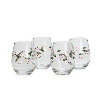 Pfaltzgraff Winterberry Stemless Wine Glasses In Clear