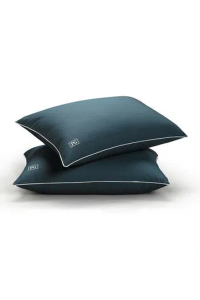 Pg Goods Pillow Guy Firm Density Side/back Sleeper, Down Alternative Pillow With Micronone Technology, And Re In Navy/teal With White Cord