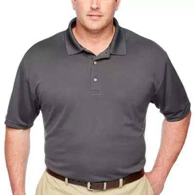 Pga Tour Airflux Big And Tall Mens Regular Fit Short Sleeve Polo Shirt In Gray