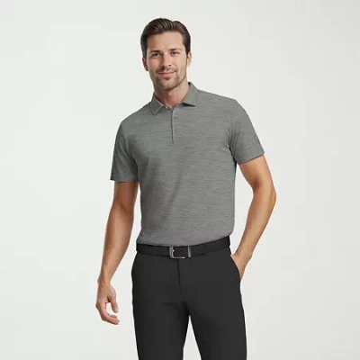 Pga Tour Airflux Heathered Mens Regular Fit Short Sleeve Polo Shirt In Gray